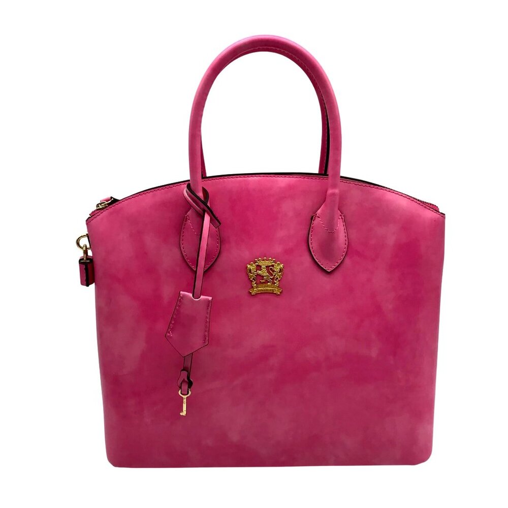 Pratesi Firenze Azalea Pink Versilia Italian Leather Satchel Bag
